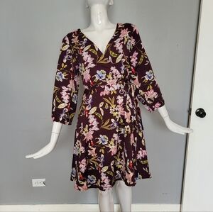 Modcloth Yumi Floral Faux Wrap Dress, VGUC, Size 10